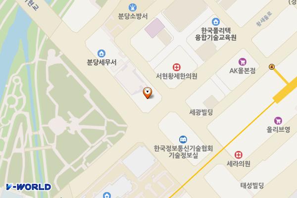 한라시그마파크 위치 지도 — 경기도 성남시 분당구 황새울로 307