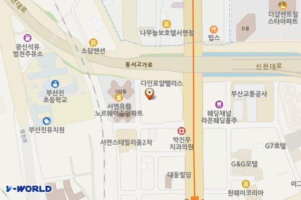 다인로얄팰리스 위치 지도 — 부산광역시 부산진구 신천대로65번길 9