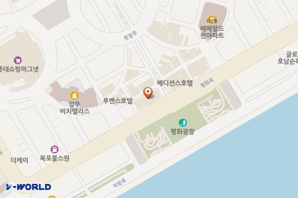 폰타나비치관광호텔 위치 지도 — 전남광주통합특별시 목포시 평화로 69