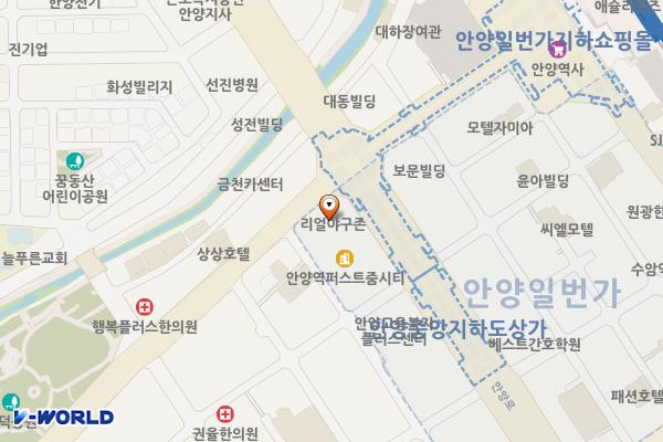 롯데시네마일번가쇼핑몰 위치 지도 — 경기도 안양시 만안구 안양로 311