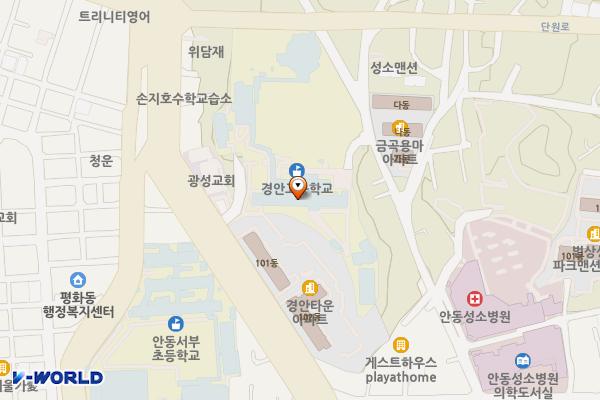 경안고등학교 위치 지도 — 경상북도 안동시 제비원로 182