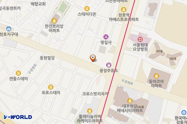 임상일(천호기업) 위치 지도 — 서울특별시 강동구 구천면로 169