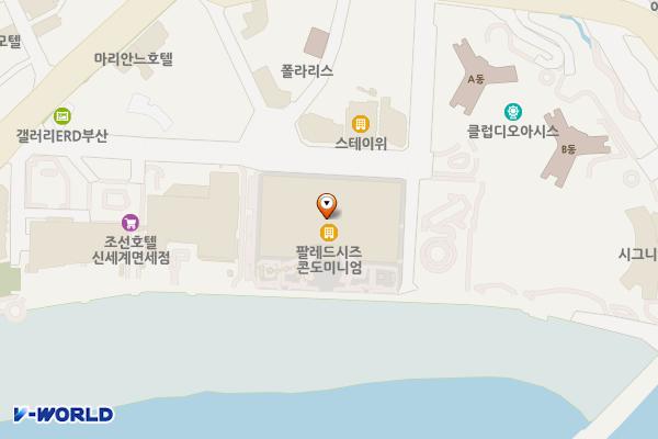 팔레드시즈 위치 지도 — 부산광역시 해운대구 해운대해변로298번길 24 (중동)