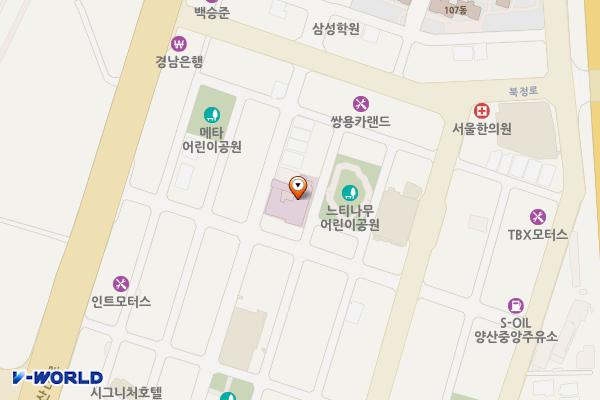 의료법인치사랑의료재단 위치 지도 — 경상남도 양산시 삼성7길 11-14 (북정동)