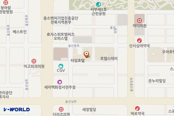호텔아지트 위치 지도 — 전북특별자치도 전주시 완산구 홍산북로 46-11 (효자동3가)