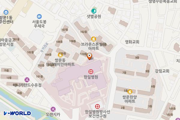 의료법인한전의료재단한일병원 위치 지도 — 서울특별시 도봉구 우이천로 308