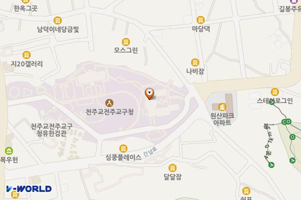 재단법인천주교전주교구유지재단 위치 지도 — 전북특별자치도 전주시 완산구 기린대로 100