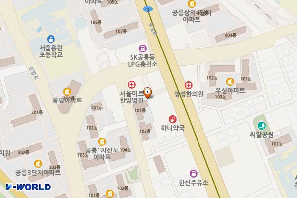 노원하니빌딩 위치 지도 — 서울특별시 노원구 동일로 1101