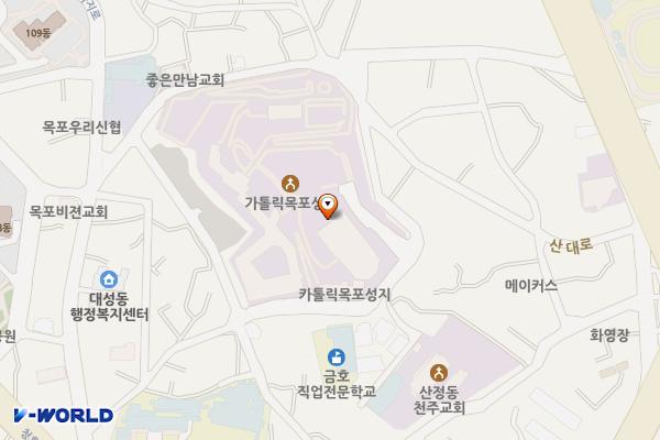 가톨릭목포성지 위치 지도 — 전남광주통합특별시 목포시 노송길 35