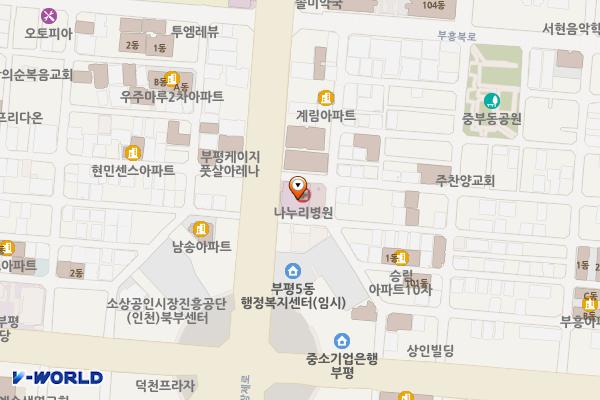 부평나누리병원 위치 지도 — 인천광역시 부평구 장제로 156