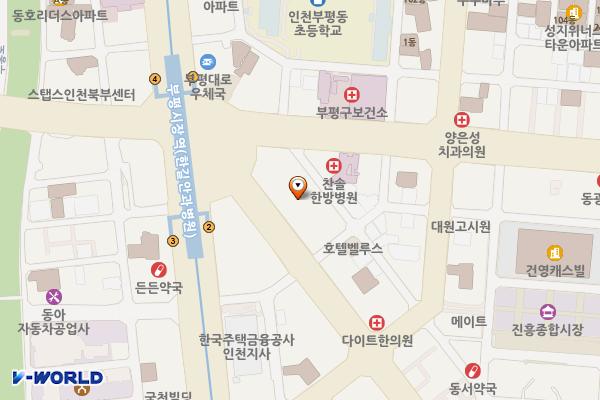 부평한라비발디오피스텔 위치 지도 — 인천광역시 부평구 대정로 7