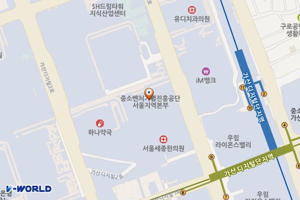 BMW차징스테이션 가산더블유센터 위치 지도 — 서울특별시 금천구 가산디지털1로 181