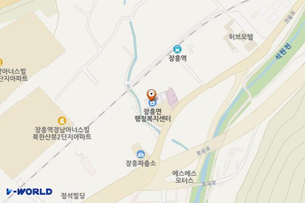 양주시 장흥면사무소 위치 지도 — 경기도 양주시 장흥면 권율로 7