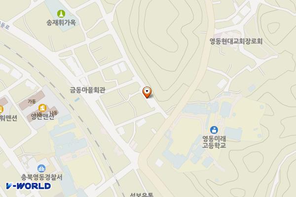 금동안길공영주차장 위치 지도 — 충청북도 영동군 영동읍 계산리 509-3