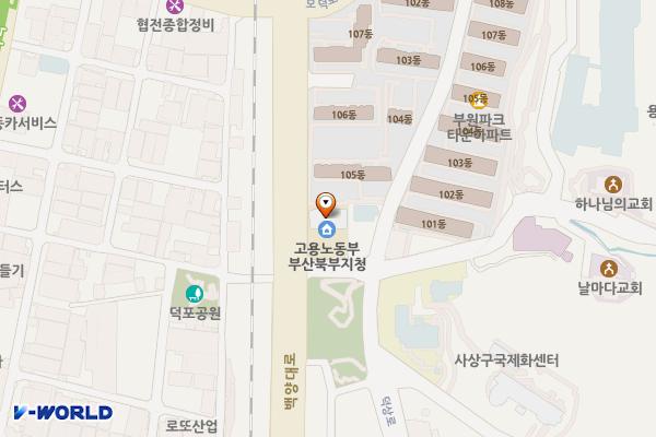 부산지방고용노동청부산북부지청 위치 지도 — 부산광역시 사상구 백양대로 804