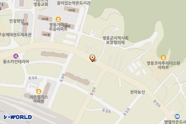 동정리 주차장 위치 지도 — 충청북도 영동군 영동읍 동정리 77-6