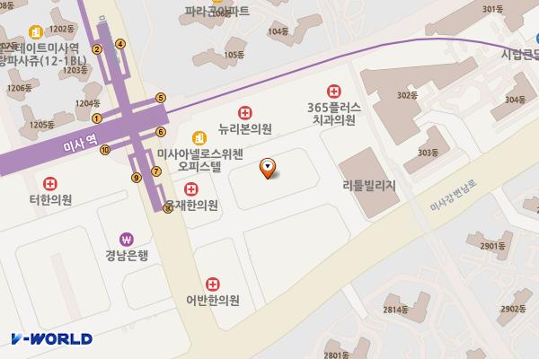 경기 하남시 퀸즈파크미사1차오피스텔 위치 지도 — 경기도 하남시 미사강변동로84번길 20