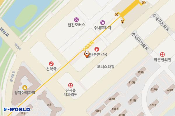 대덕프라자 위치 지도 — 경기도 성남시 분당구 백현로101번길 16