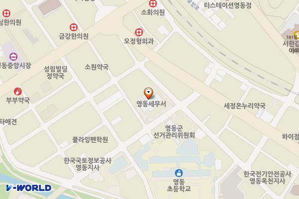 한전옆주차장 위치 지도 — 충청북도 영동군 영동읍 계산리 681-4