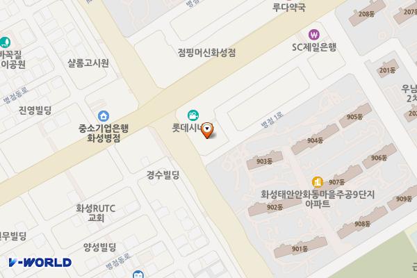 씨네샤르망a,b동 위치 지도 — 경기도 화성시 병점1로 218