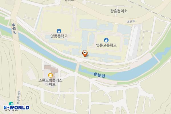 매천교옆주차장 위치 지도 — 충청북도 영동군 영동읍 계산리 72-7