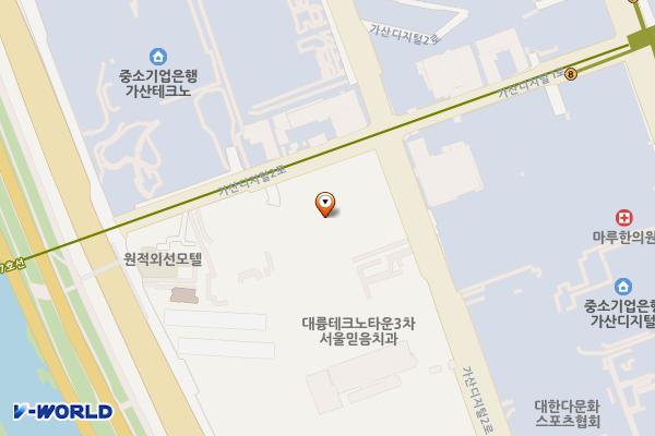 월드메르디앙벤쳐센터2차 위치 지도 — 서울특별시 금천구 가산디지털2로 123