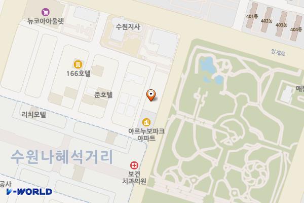 수한화꿈에그린효원오피스텔102동 위치 지도 — 경기도 수원시 팔달구 효원로307번길 87