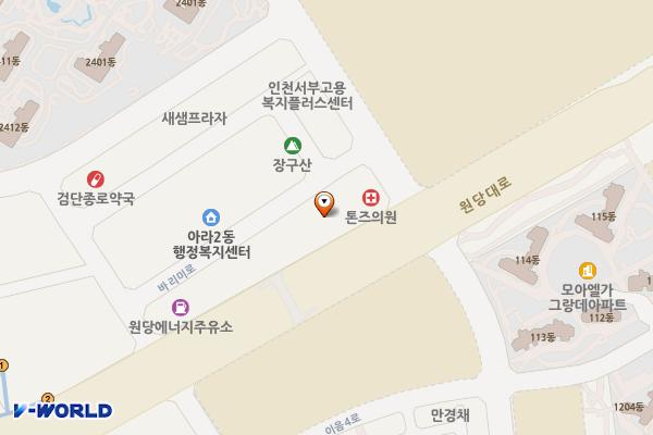 인천 서구 금호헤리티지7빌딩 위치 지도 — 인천광역시 검단구 원당대로 1045