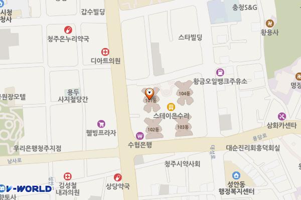 충북 청주시 문화동센트럴칸타빌아파트상가 위치 지도 — 충청북도 청주시 상당구 용담로 7상가동