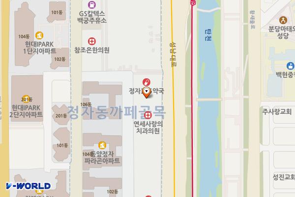 경기 성남시 분당클리닉빌딩 위치 지도 — 경기도 성남시 분당구 성남대로 385