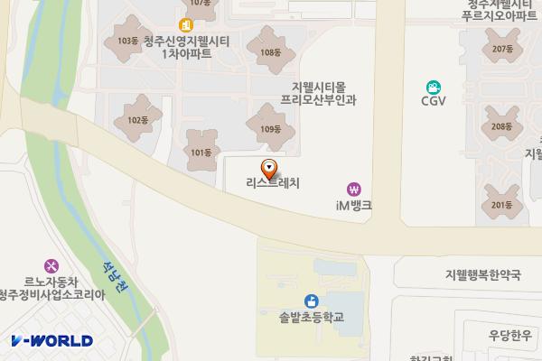 충북 청주시 테라스퀘어빌딩 위치 지도 — 충청북도 청주시 흥덕구 대농로 43