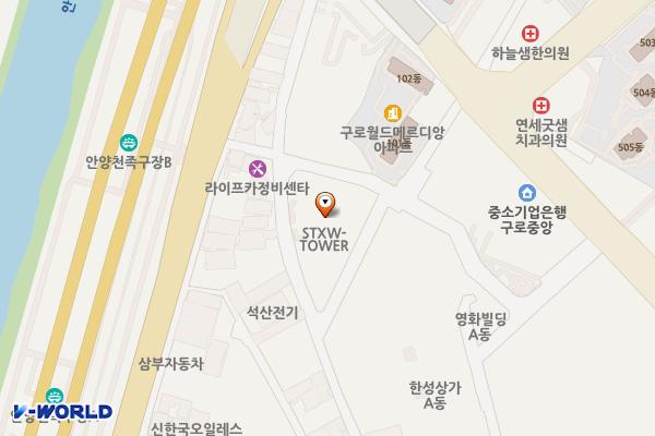 서울 구로구 구로 STX W-TOWER 위치 지도 — 서울특별시 구로구 경인로53길 90