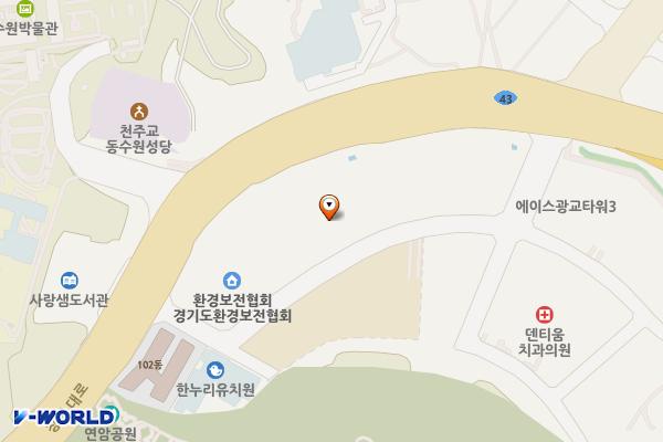 경기 수원시 광교테크노주차타워 위치 지도 — 경기도 수원시 영통구 창룡대로256번길 41
