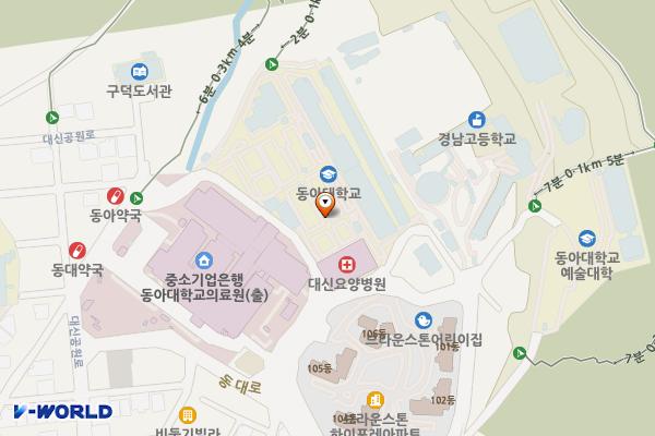 BMW차징스테이션 동아대학교병원 by동성모터스 위치 지도 — 부산 서구 대신공원로 26 서관 옥외 지상1층 주차장