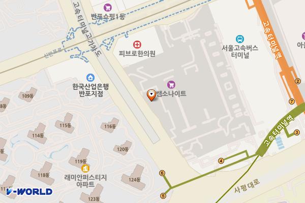서울 서초구 반포천복개주차장 위치 지도 — 서울 서초구 신반포로 176