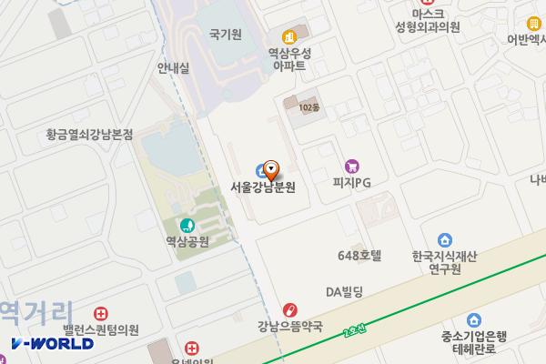 서울 강남구 한국과학기술회관 지하3층 위치 지도 — 서울특별시 강남구 테헤란로7길 22