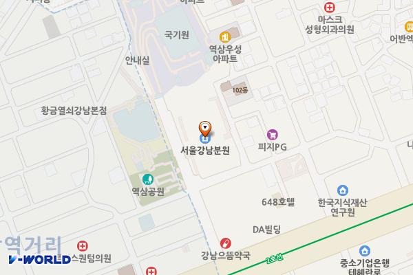서울 강남구 한국과학기술회관 지하4층 위치 지도 — 서울특별시 강남구 테헤란로7길 22