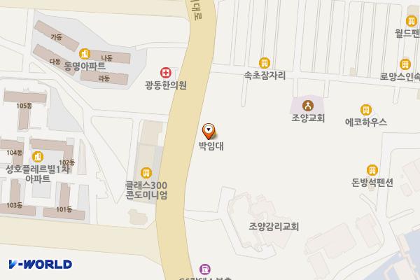 강원 속초시 더블루테라호텔 위치 지도 — 강원특별자치도 속초시 동해대로 3920