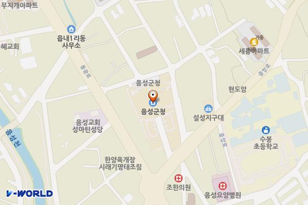 충북 음성군 대소공영주차장 위치 지도 — 충청북도 음성군 음성읍 중앙로 173