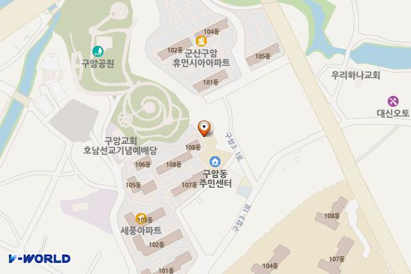 전북 군산시 구암동행정복지센터 위치 지도 — 전북특별자치도 군산시 세풍길 21 입구 정면