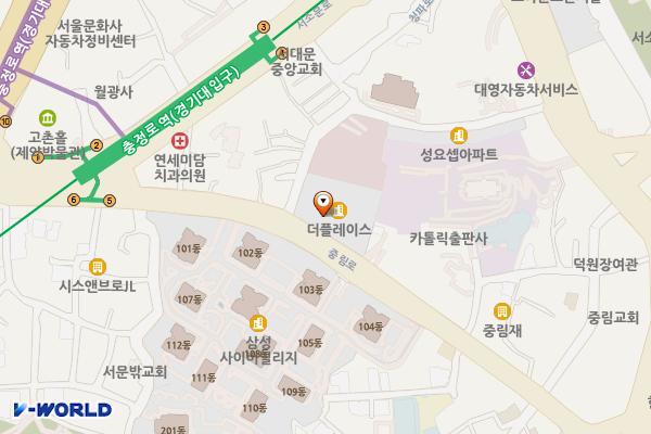 더플레이스충정로 위치 지도 — 서울특별시 중구 중림로 21