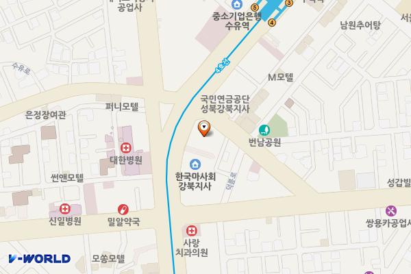 북한산스카이빌딩 위치 지도 — 서울특별시 강북구 도봉로 308