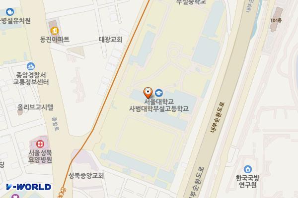 서울대학교사범대학부설고등학교 위치 지도 — 서울특별시 성북구 월곡로 6