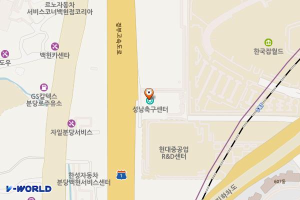 성남축구센터 위치 지도 — 경기도 성남시 분당구 분당수서로 489