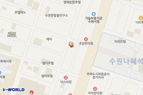 태산더블유타워 위치 지도 — 경기도 수원시 팔달구 효원로265번길 54