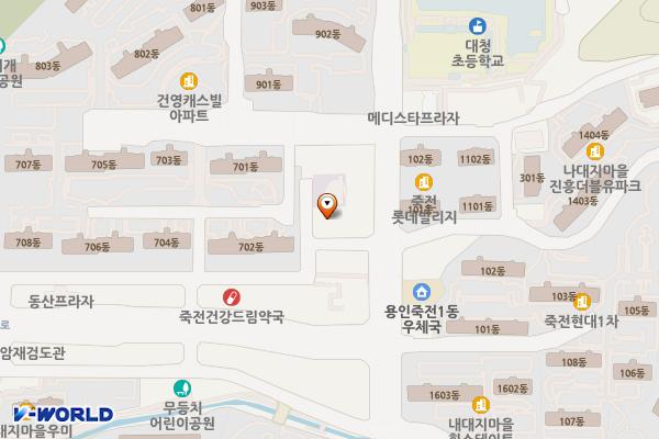 블루씨티오피스빌딩 위치 지도 — 경기도 용인시 수지구 죽전로 253-4