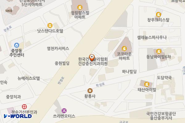 한국건강관리협회울산지부 위치 지도 — 울산광역시 중구 번영로 360