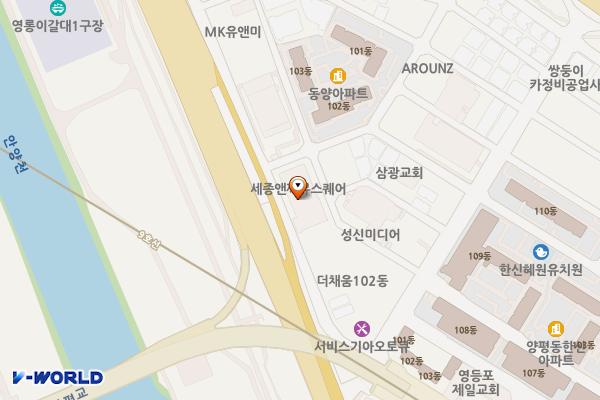 세종앤까뮤스퀘어빌딩 위치 지도 — 서울특별시 영등포구 양평로30길 14