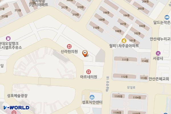파크프라자 위치 지도 — 경기도 안산시 상록구 예술광장로 31