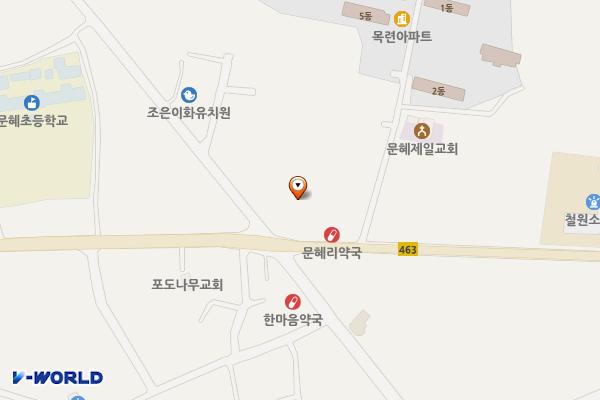 문혜초교사거리주차장 위치 지도 — 강원특별자치도 철원군 갈말읍 문혜리 895-10